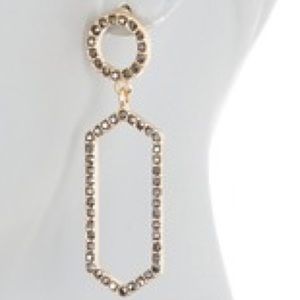 Earrings in gold and black hematite geometric